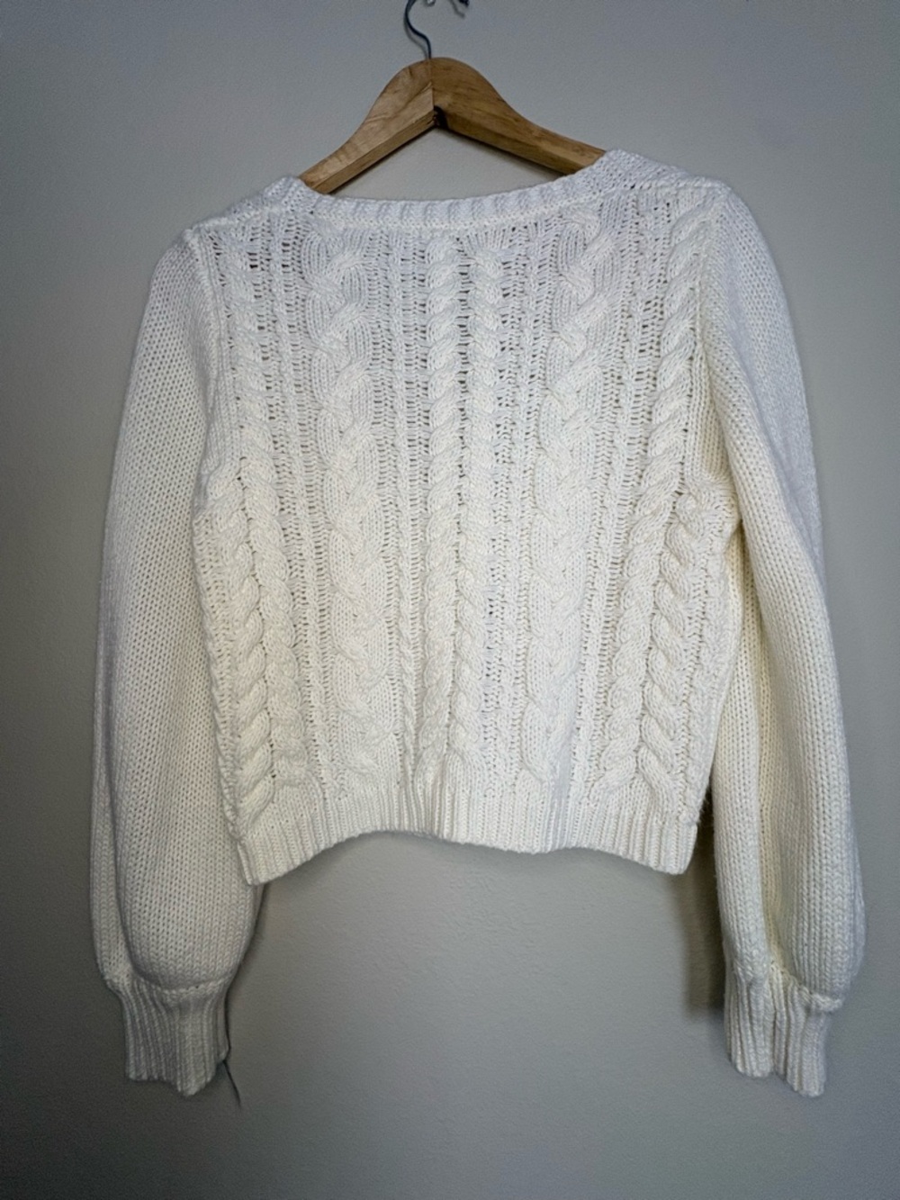Cozy Cream Cable-Knit Tie-Front Sweater - Picture 2 of 8